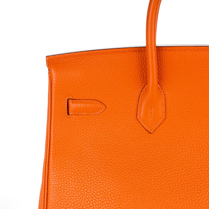 Hermes Taurillon Clemence Birkin 35 Orange 19 of 23