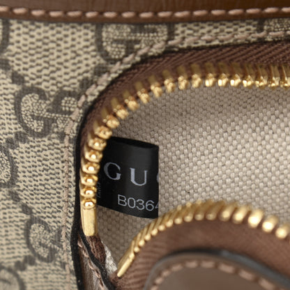 Gucci GG Supreme Monogram Textured Calfskin Retro Interlocking G Belt Bag Beige Ebony Brown Sugar 10 of 10