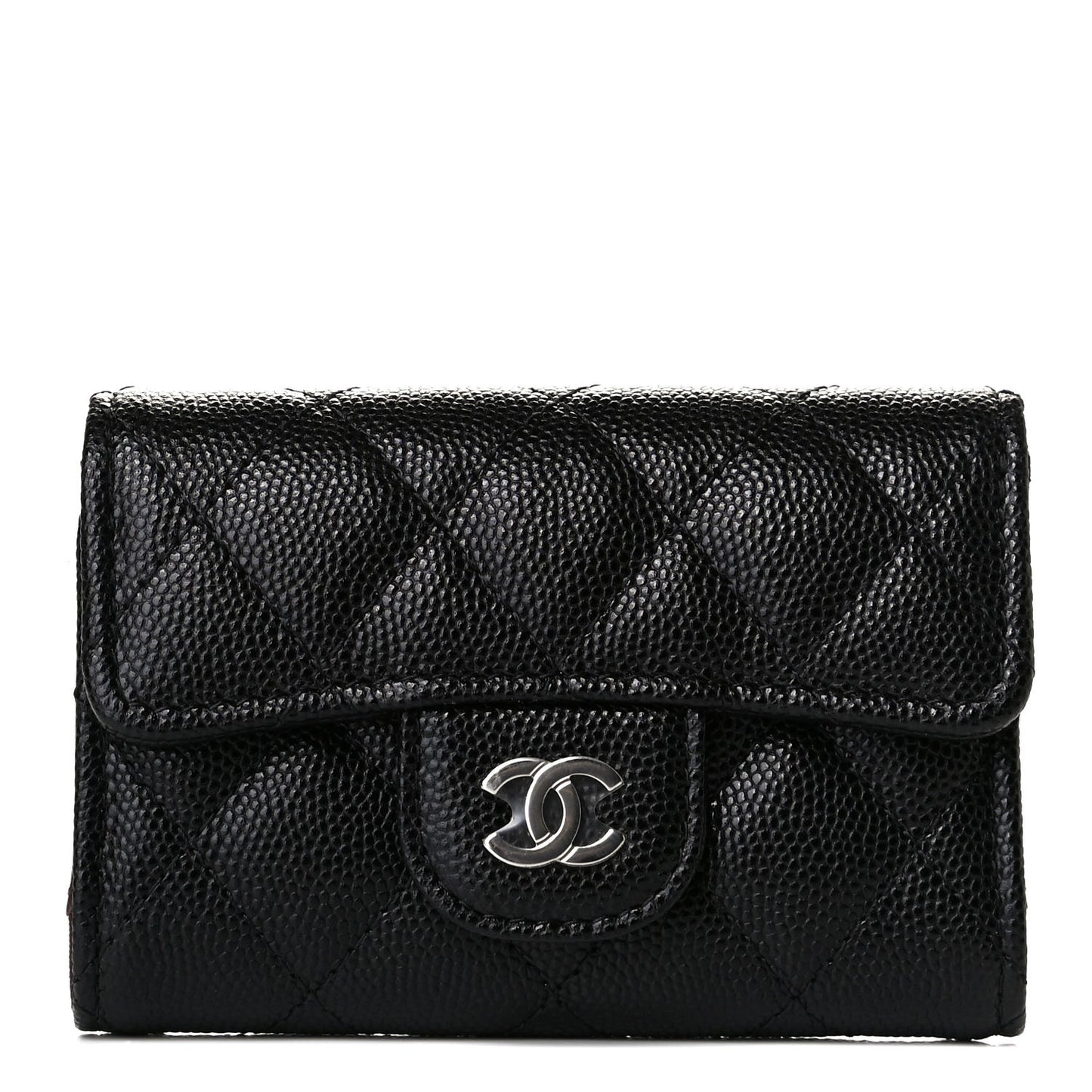 Caviar Quilted Classic 4 Key Holder Wallet Black