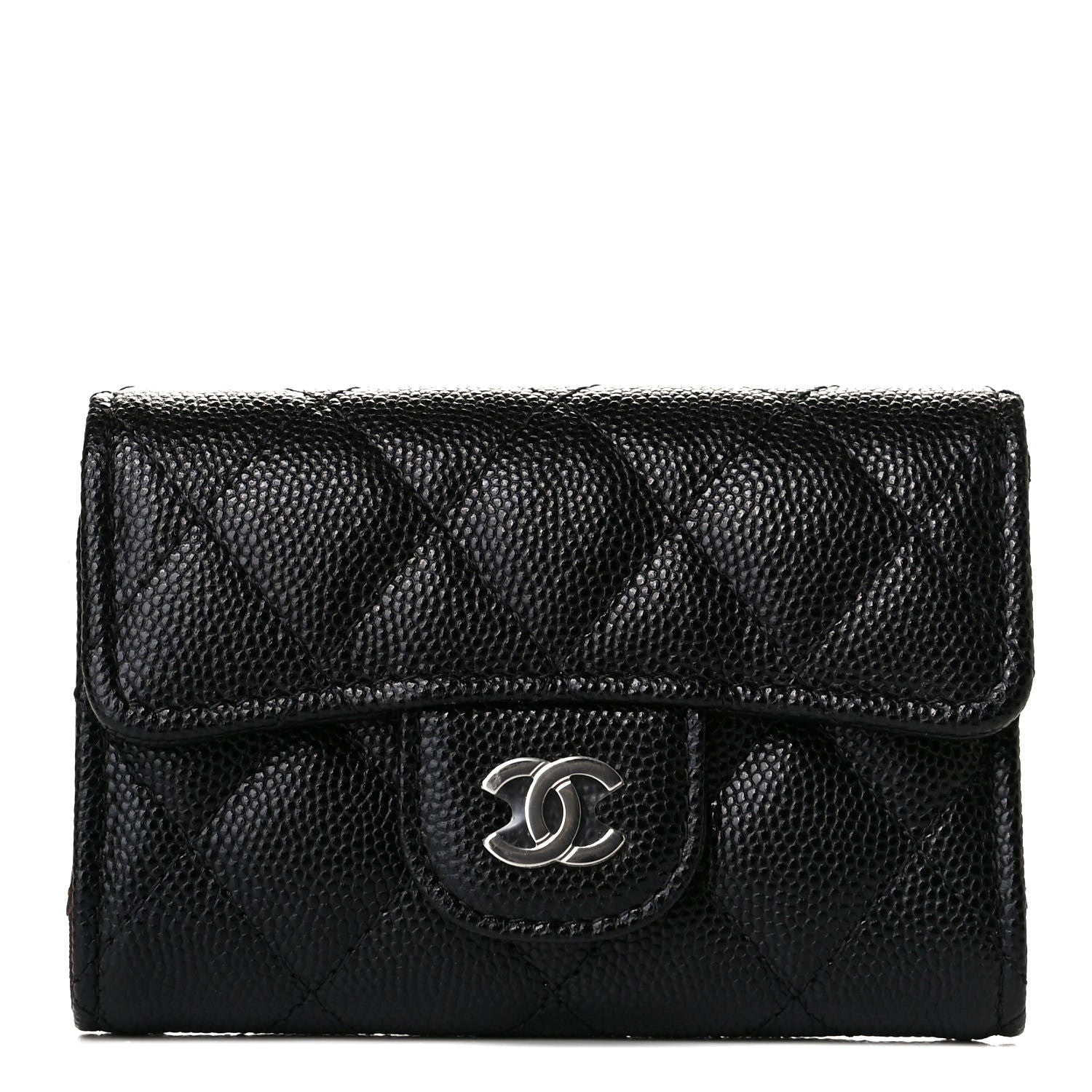 Chanel Caviar Quilted Classic 4 Key Holder Wallet Black 1 of 6