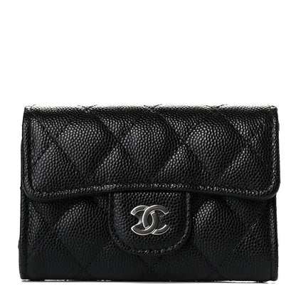 Chanel Caviar Quilted Classic 4 Key Holder Wallet Black 1 of 6