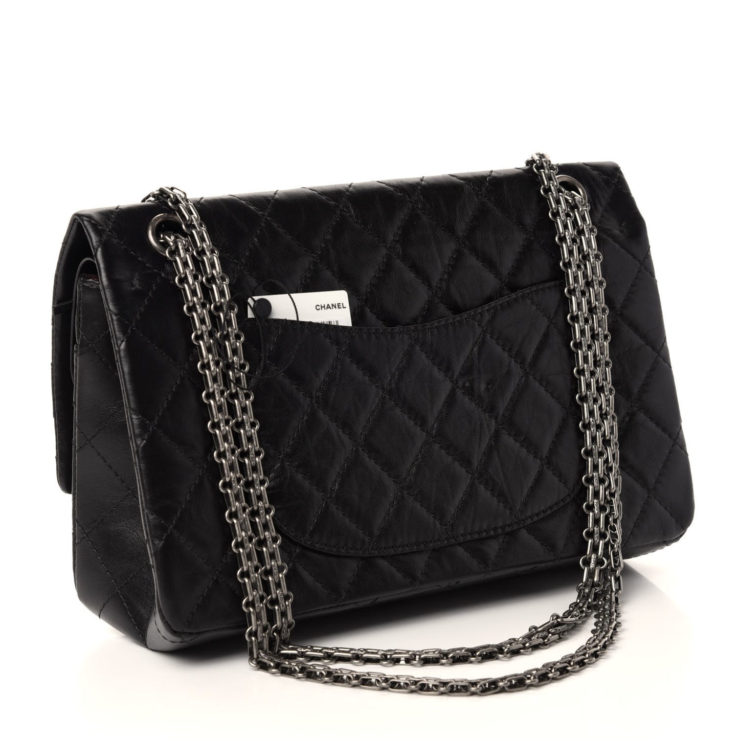 Aged Calfskin Quilted 2.55 Reissue 226 Flap Black