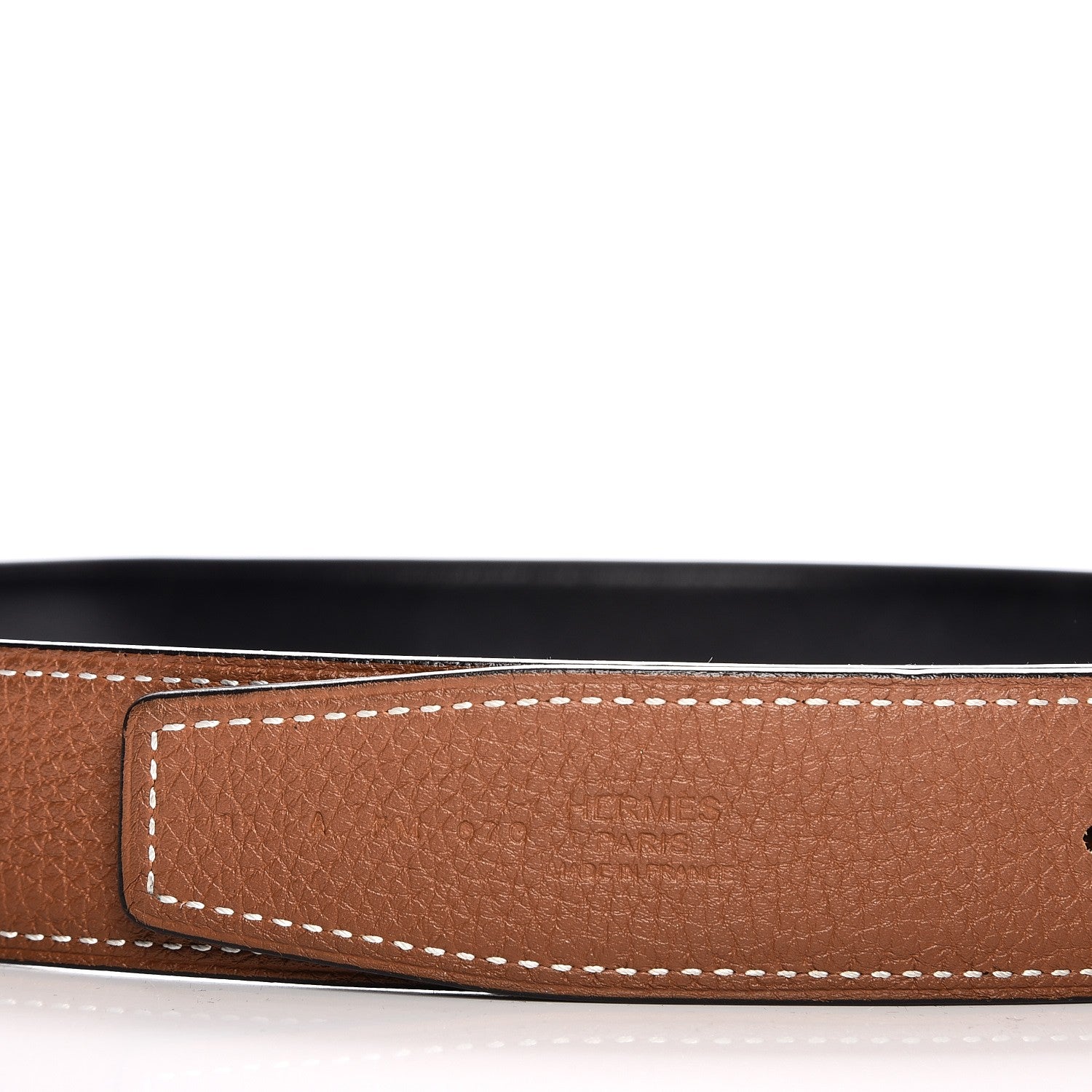 Hermes Togo Box 32mm H Belt 95 Gold Black 3 of 9