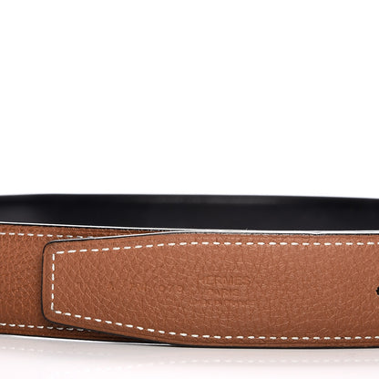 Hermes Togo Box 32mm H Belt 95 Gold Black 3 of 9