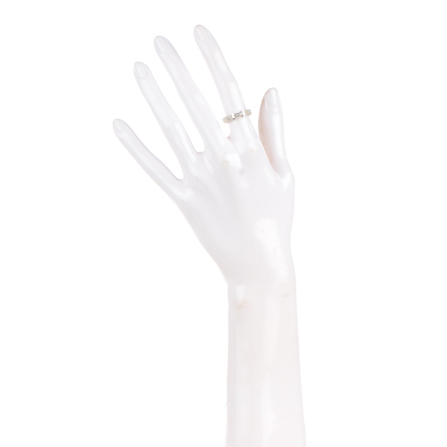 Tiffany Sterling Silver Diamond Narrow Somerset Ring 49 4.75 2 of 5