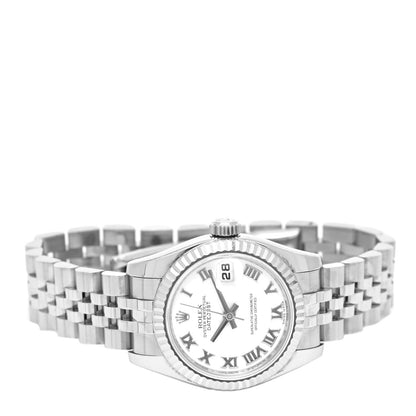 Rolex Stainless Steel 18K White Gold 26mm Oyster Perpetual Datejust Watch White Roman 179174 2 of 5