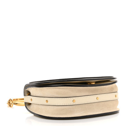 Chloe Calfskin Suede Small Nile Bracelet Bag Off White 4 of 9