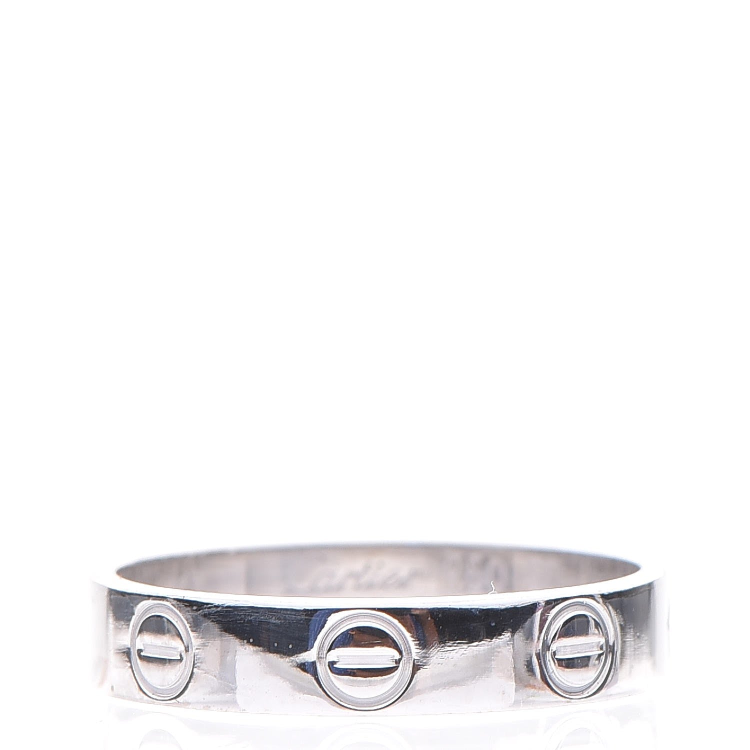 Cartier 18K White Gold 3.5mm LOVE Wedding Band Ring 50 5.25 3 of 5