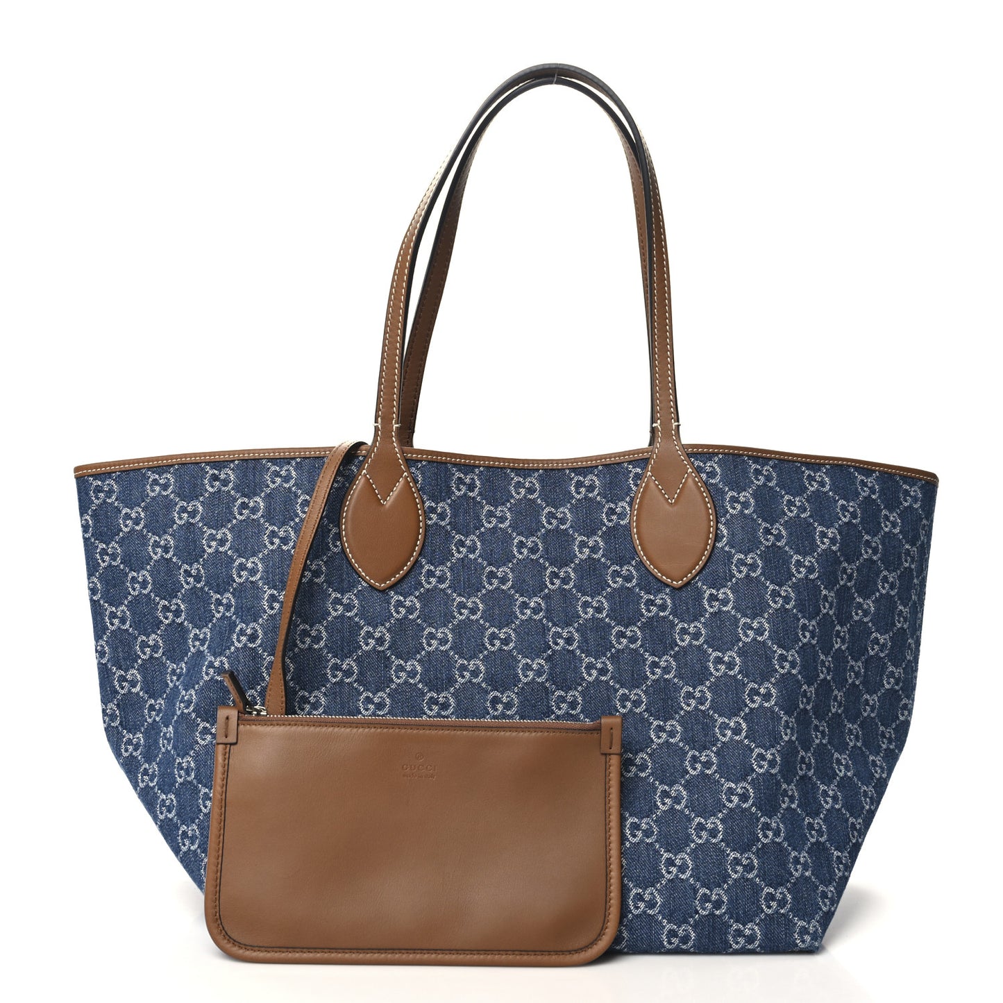 New Denim GG Monogram Calfskin Large Totissima Tote Blue