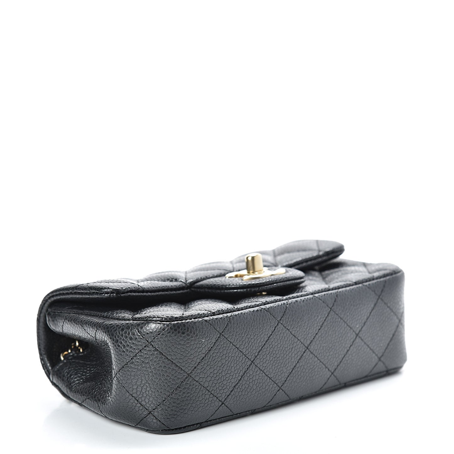 Metallic Caviar Quilted Extra Mini Flap Black