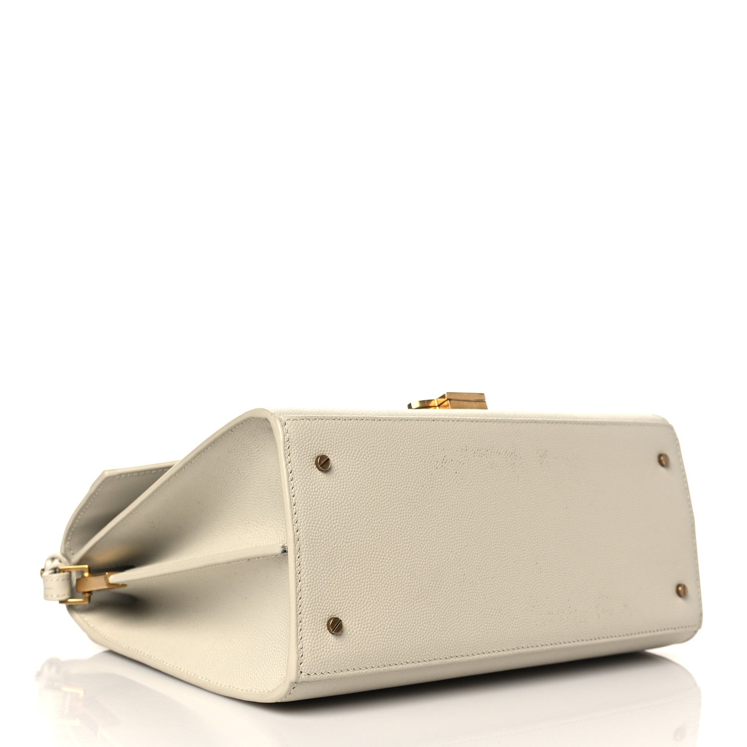 Saint Laurent Grain de Poudre Medium Classic Monogram Cassandra Top Handle Crema Soft 4 of 11