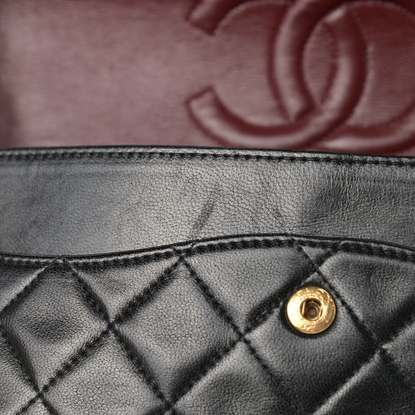 Lambskin Quilted Medium Double Flap Black