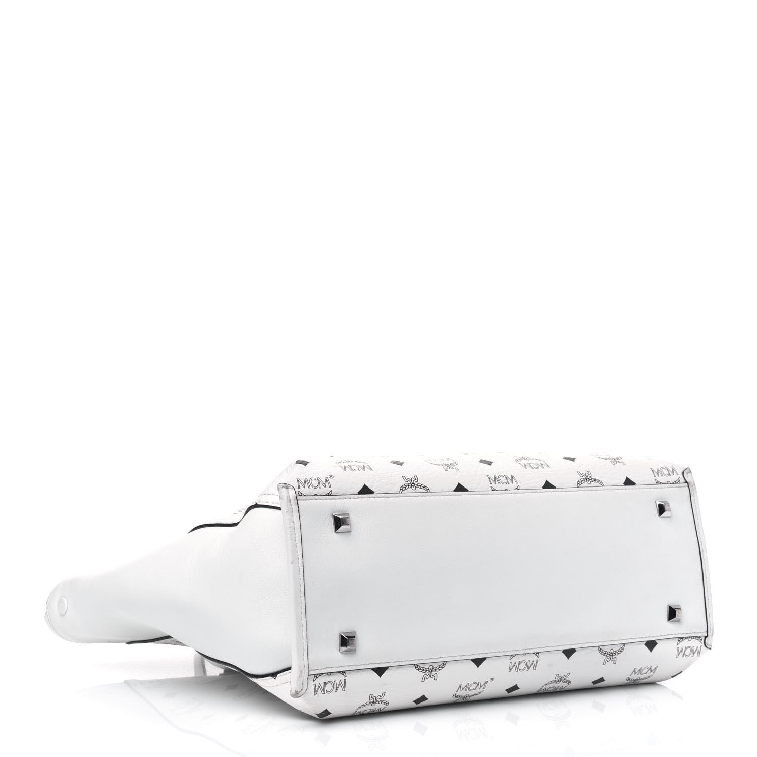 MCM Visetos Shopper Tote White 4 of 18