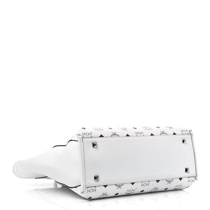 MCM Visetos Shopper Tote White 4 of 18