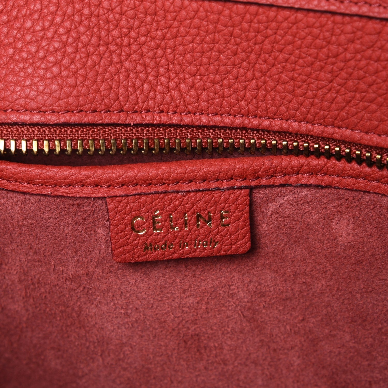 Celine Baby Grained Calfskin Nano Luggage Red 7 of 8
