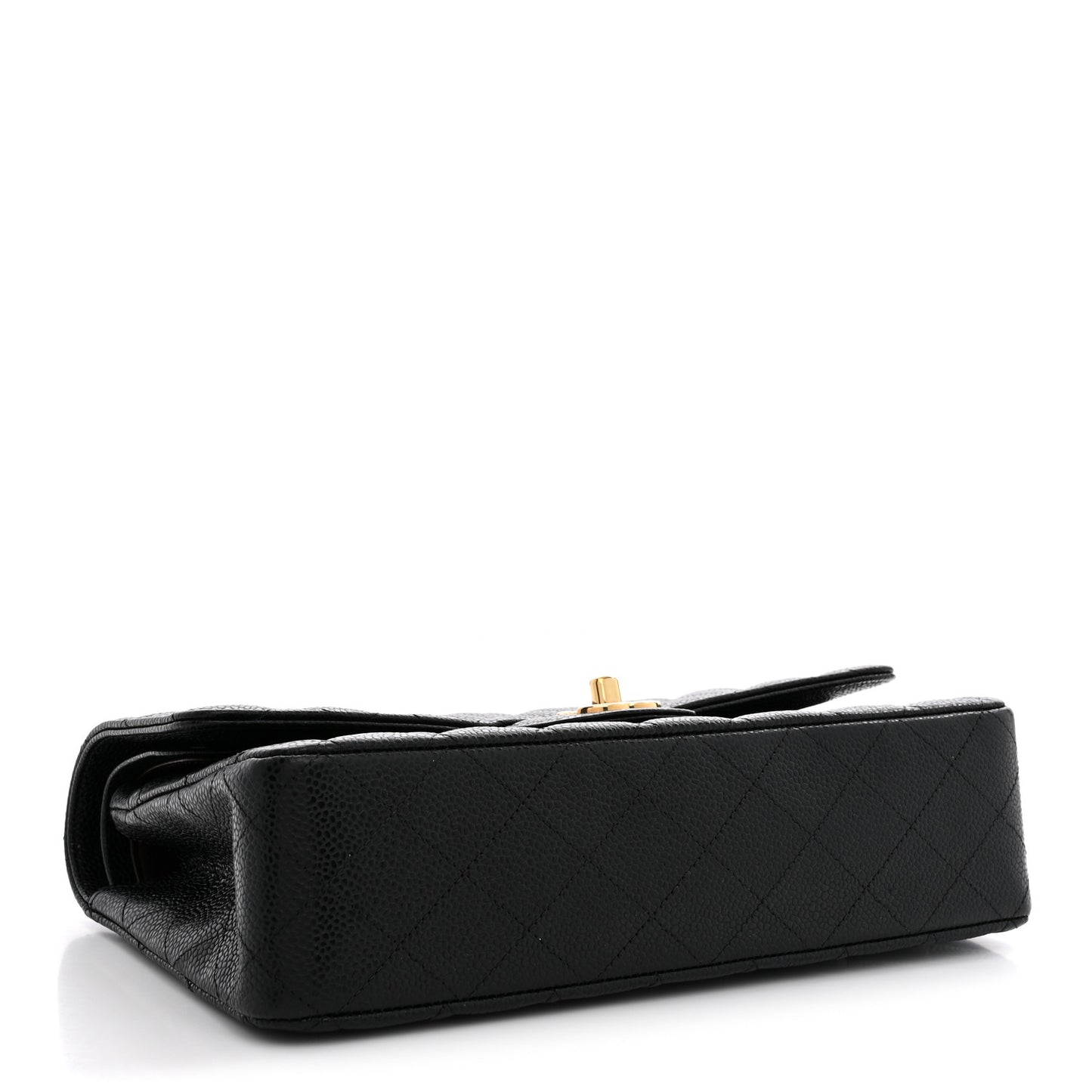 Caviar Quilted Medium Double Flap Black