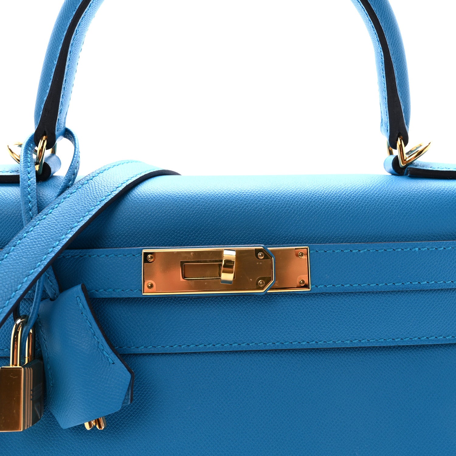 Hermes Epsom Kelly Sellier 28 Bleu Frida 7 of 9