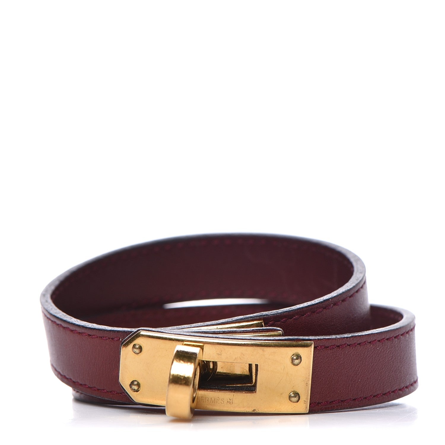 Hermes Tadelakt Kelly Double Tour Bracelet XS Rouge H 1 of 7
