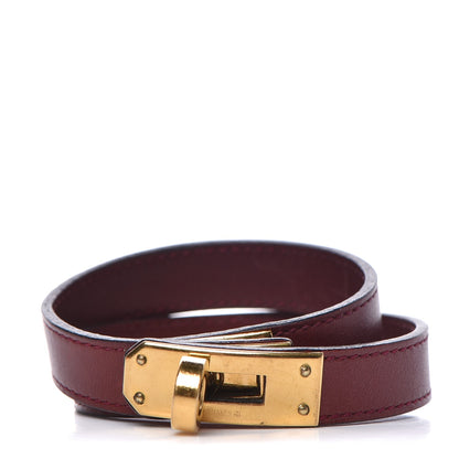 Hermes Tadelakt Kelly Double Tour Bracelet XS Rouge H 1 of 7