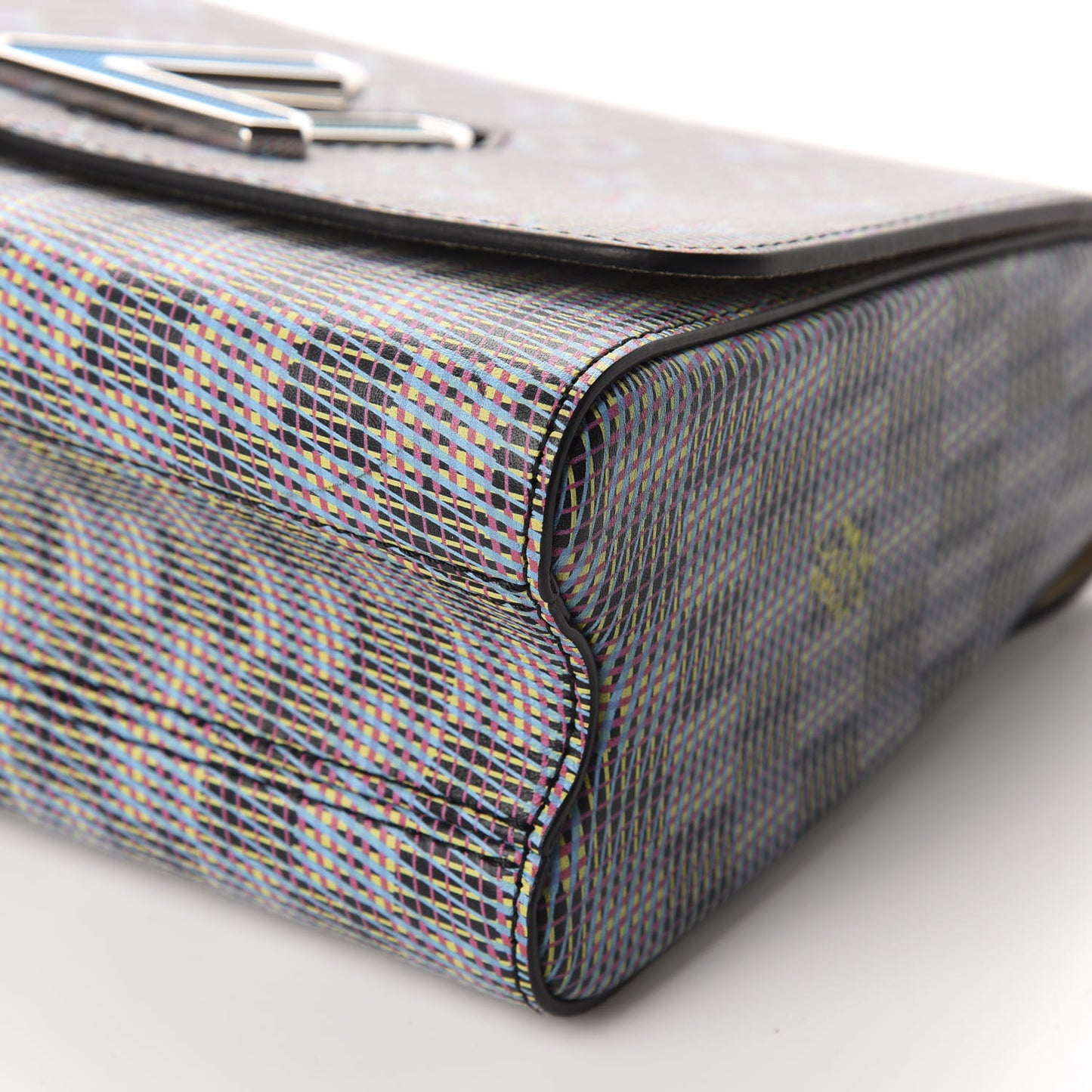 Calfskin Monogram LV Pop Twist Shoulder Bag MM Blue
