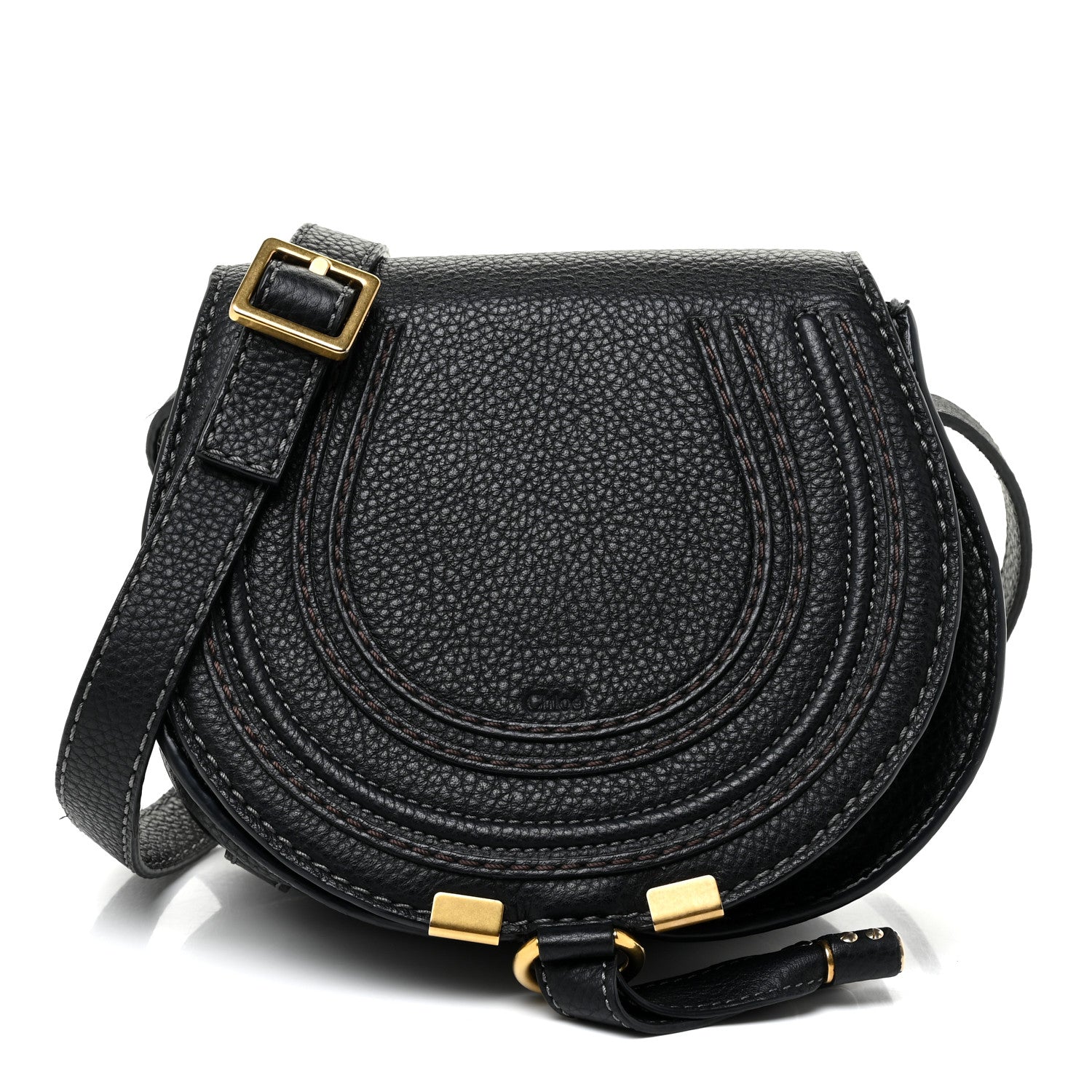 Chloe Calfskin Mini Marcie Round Crossbody Bag Black 1 of 11