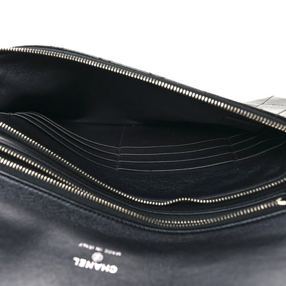 Chanel Shiny Crumpled Calfskin Large 31 Pouch Black 5 of 10
