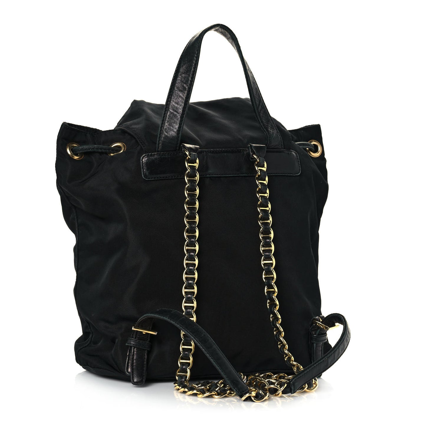 Tessuto Nylon Vela Chain Backpack Black