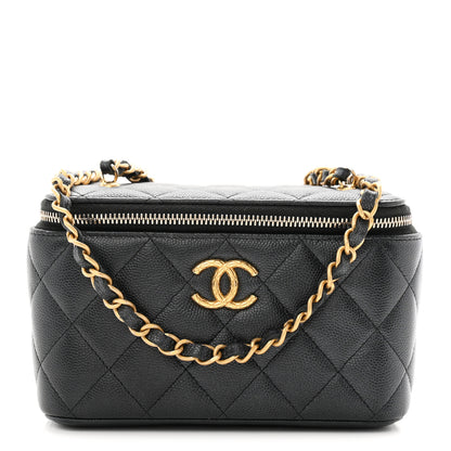 Chanel Pearly Caviar Quilted Fit For You Small Vanity Case With Chain Black 1 of 10