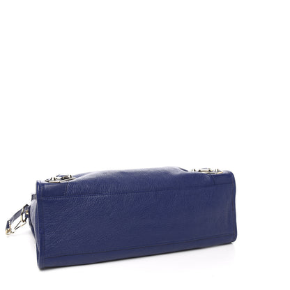 Balenciaga Chevre Gold Metallic Edge Hardware City Bleu Roi 3 of 9
