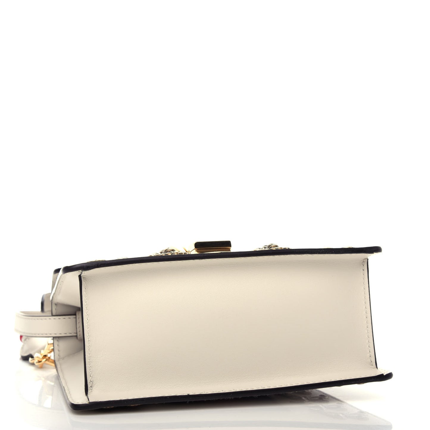 Calfskin Animal Studs Mini Sylvie Top Handle Bag White