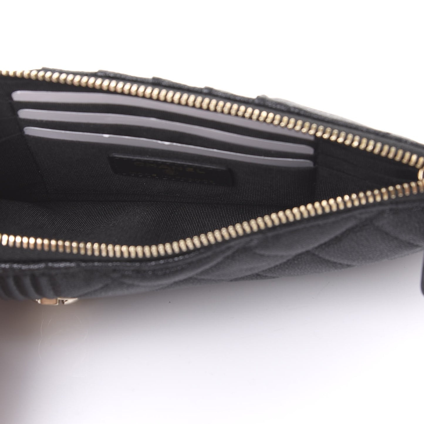 Caviar Quilted Boy Flat Wallet Pouch Black