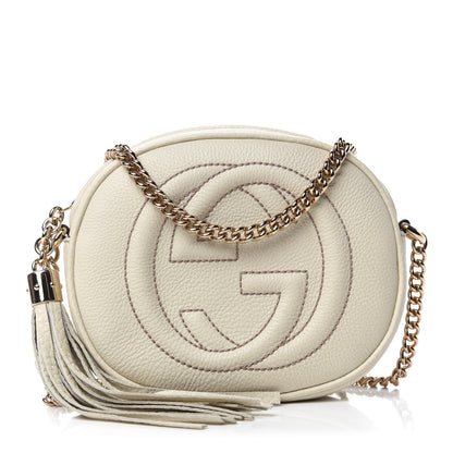 Gucci Pebbled Calfskin Mini Soho Chain Bag Off White 1 of 10