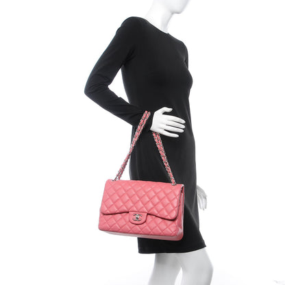 Chanel Lambskin Quilted Jumbo Double Flap Pink 2 of 8
