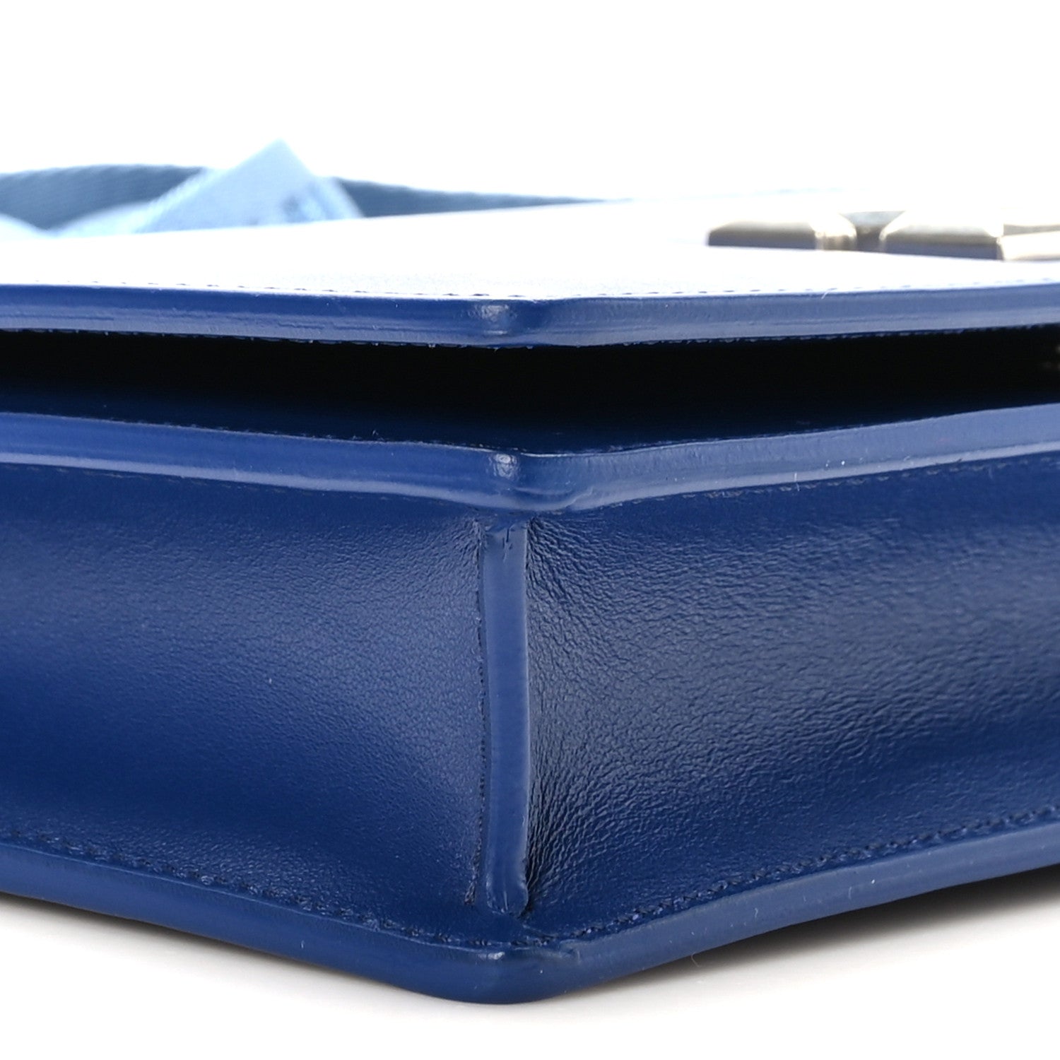 Off-White Calfskin Jitney 0.5 Crossbody Bag Blue 7 of 8