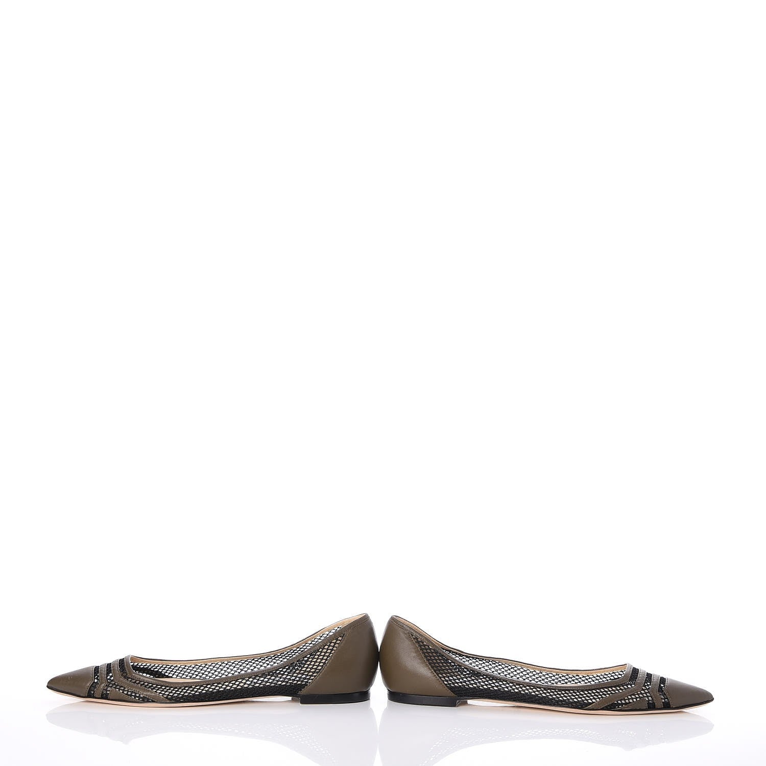 Jimmy Choo Nappa Mesh Hettie Pointed Flats 39.5 Moss 6 of 9