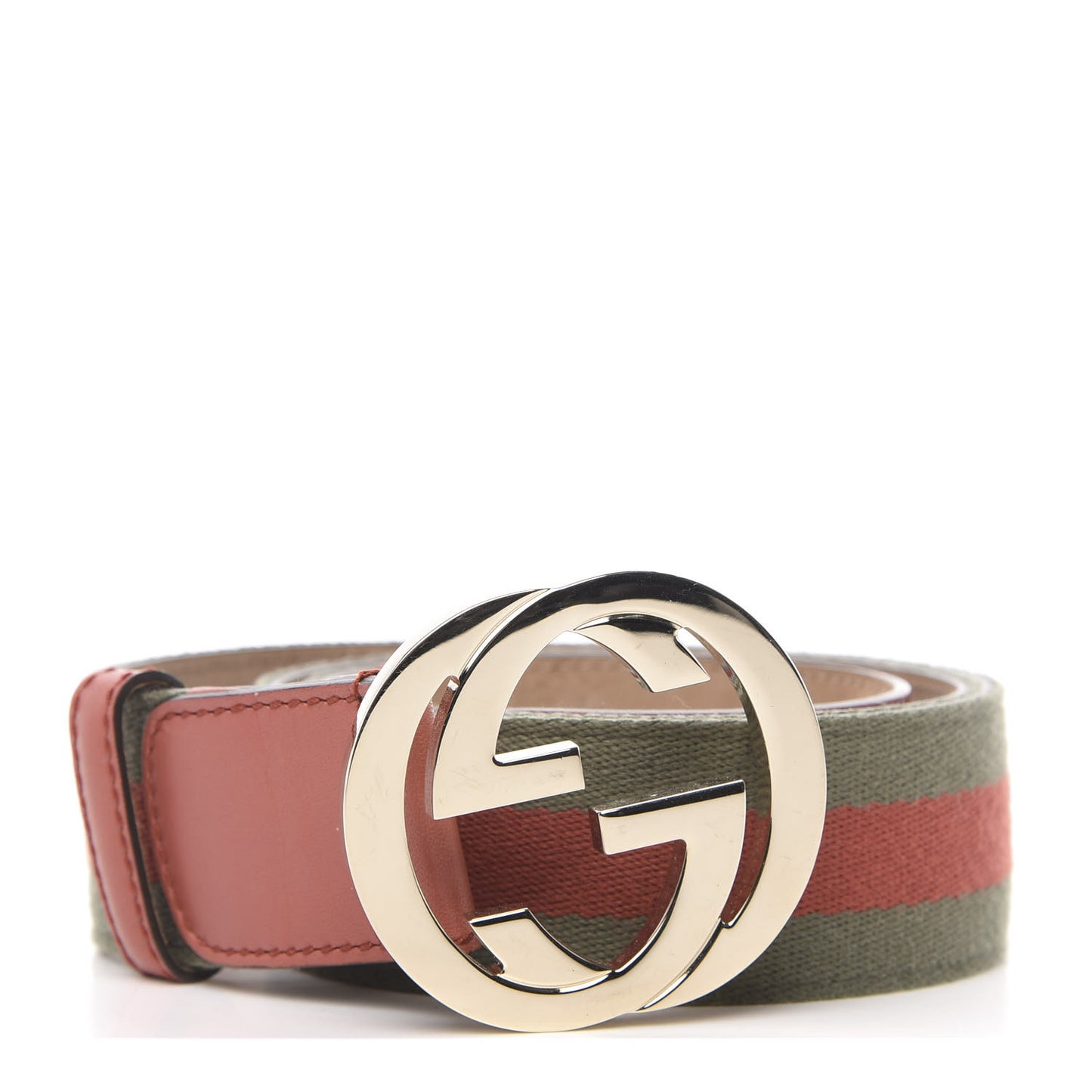 Calfskin Web Interlocking G Belt 95 38 Green Red