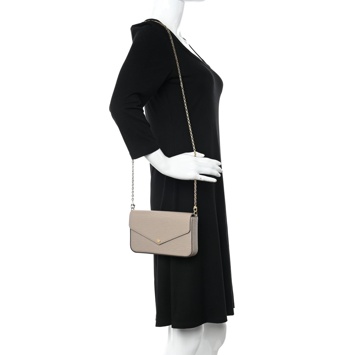 Epi Felicie Pochette Chain Wallet Galet