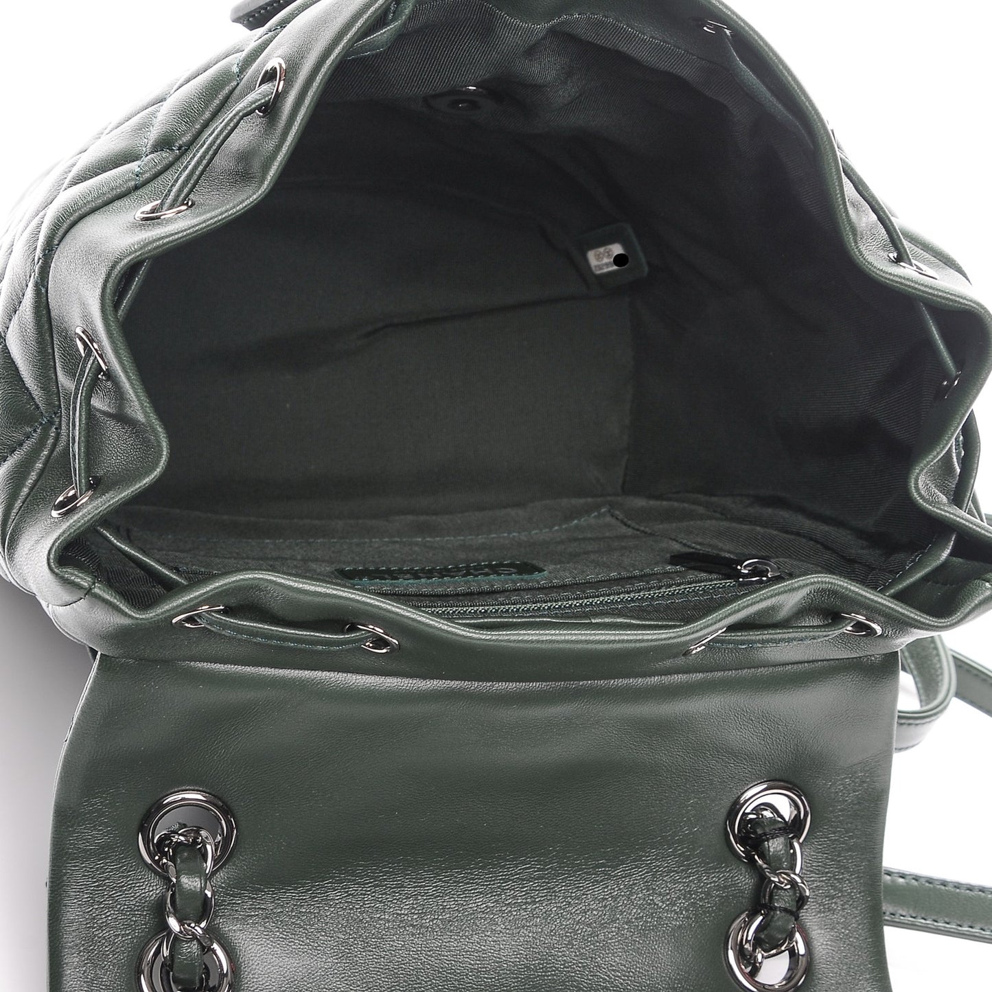 Lambskin Quilted Small Urban Spirit Backpack Dark Green