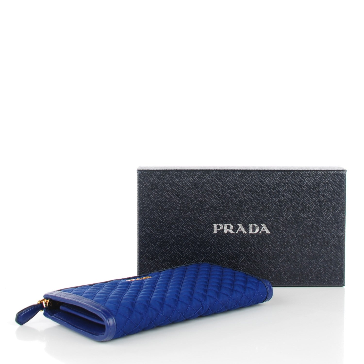 Prada Tessuto Nylon Quilted Zip Around Wallet Bleuette 4 of 8