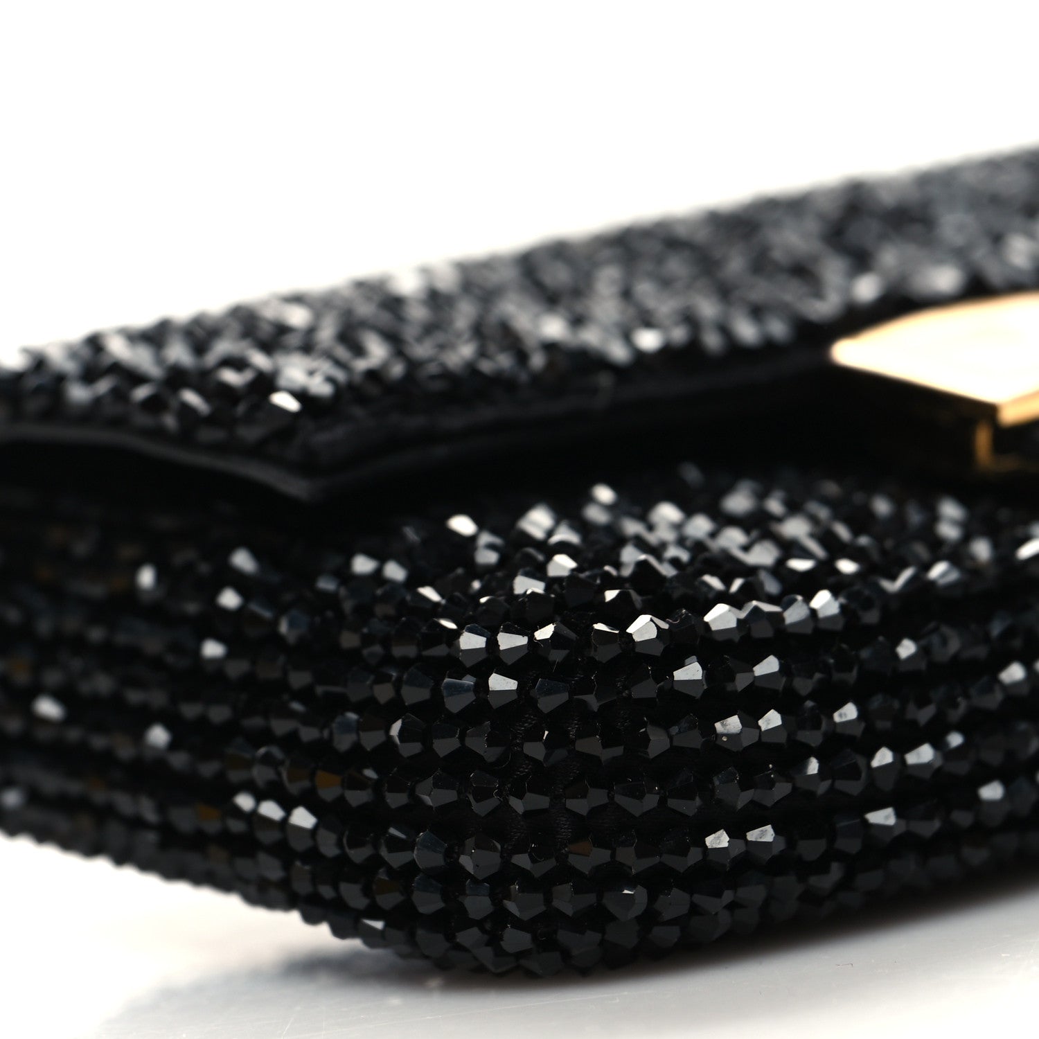 Fendi Crystal Vitello King Beaded Nano Baguette Charm Black 9 of 10
