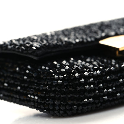 Fendi Crystal Vitello King Beaded Nano Baguette Charm Black 9 of 10