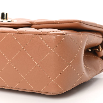 Chanel Lambskin Quilted Mini Rectangular Flap Brown 10 of 11