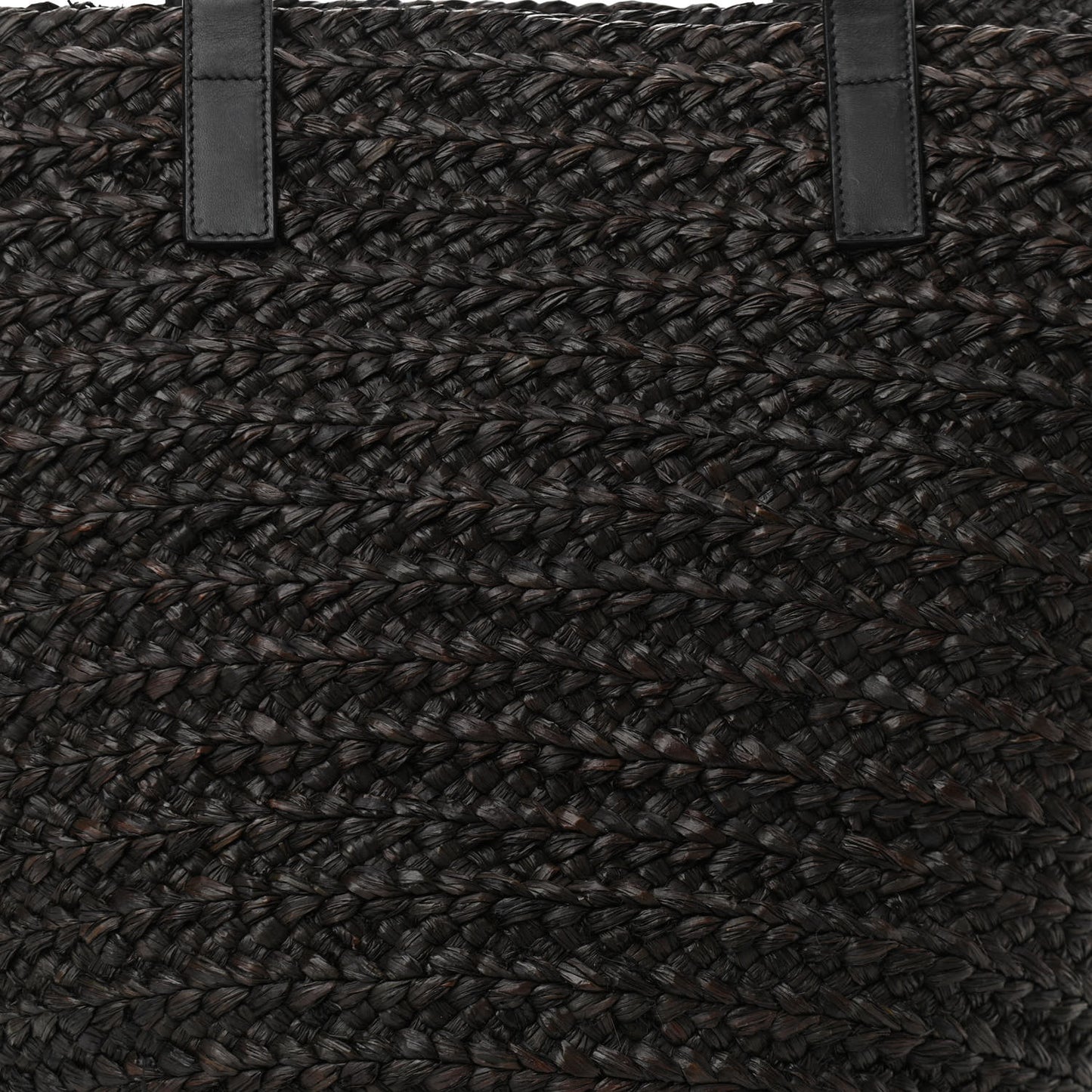 Raffia Medium Panier Bag Black