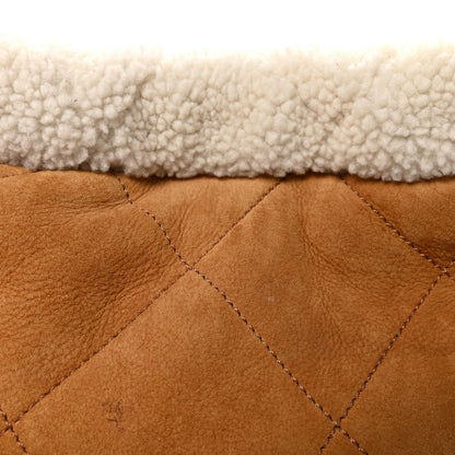 Chanel Suede Shearling Quilted Small Chanel 22 Brown White 9 of 11