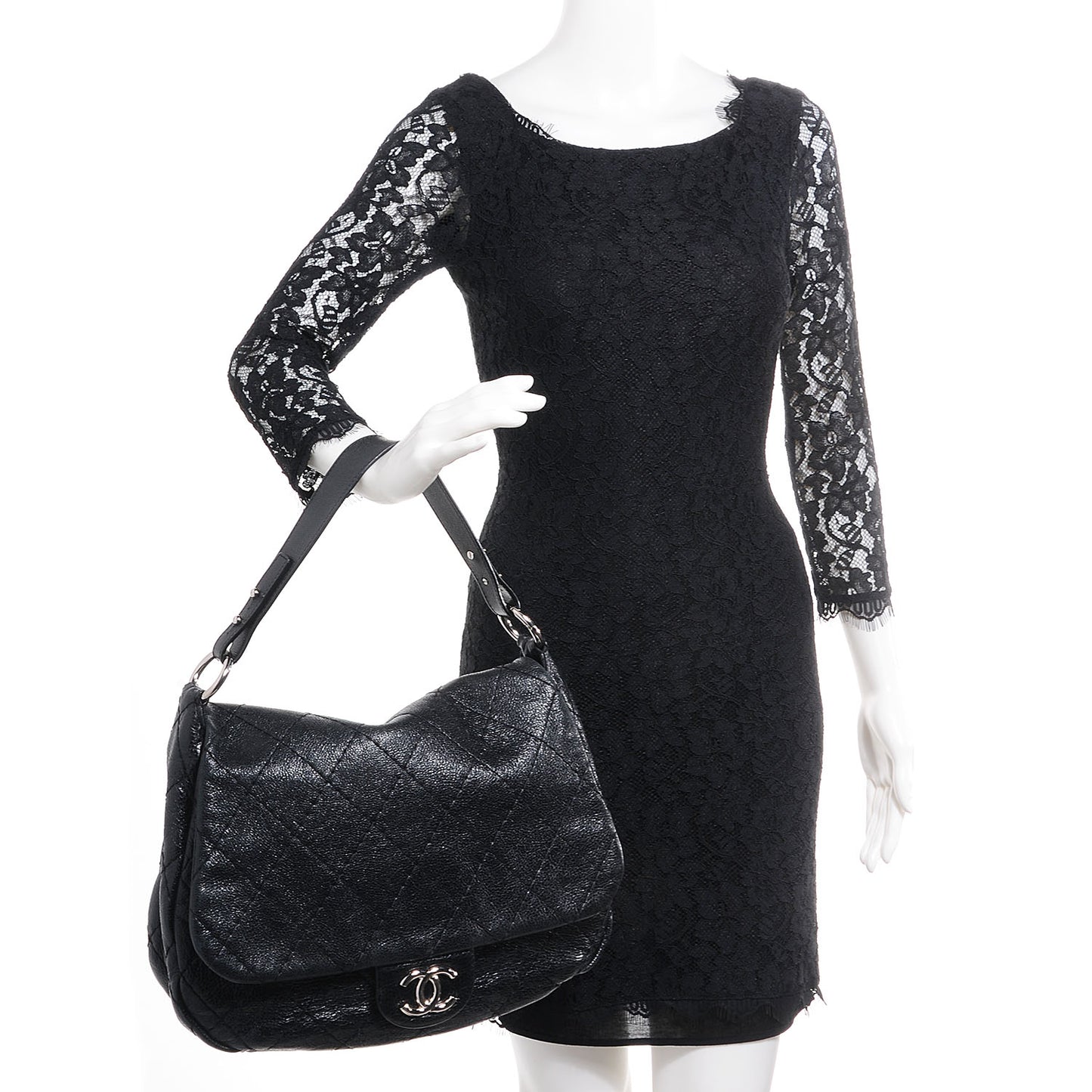 Glazed Calfskin On The Road XL Flap Black