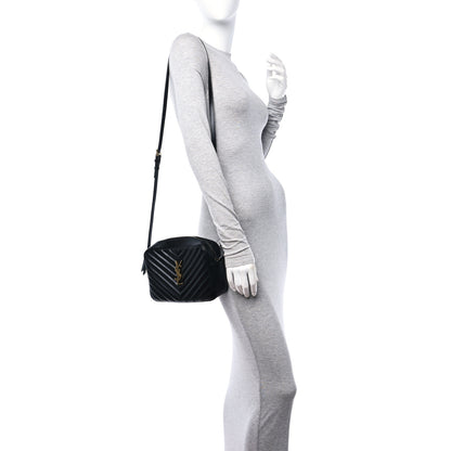 Saint Laurent Calfskin Matelasse Monogram Lou Camera Bag Black 2 of 10