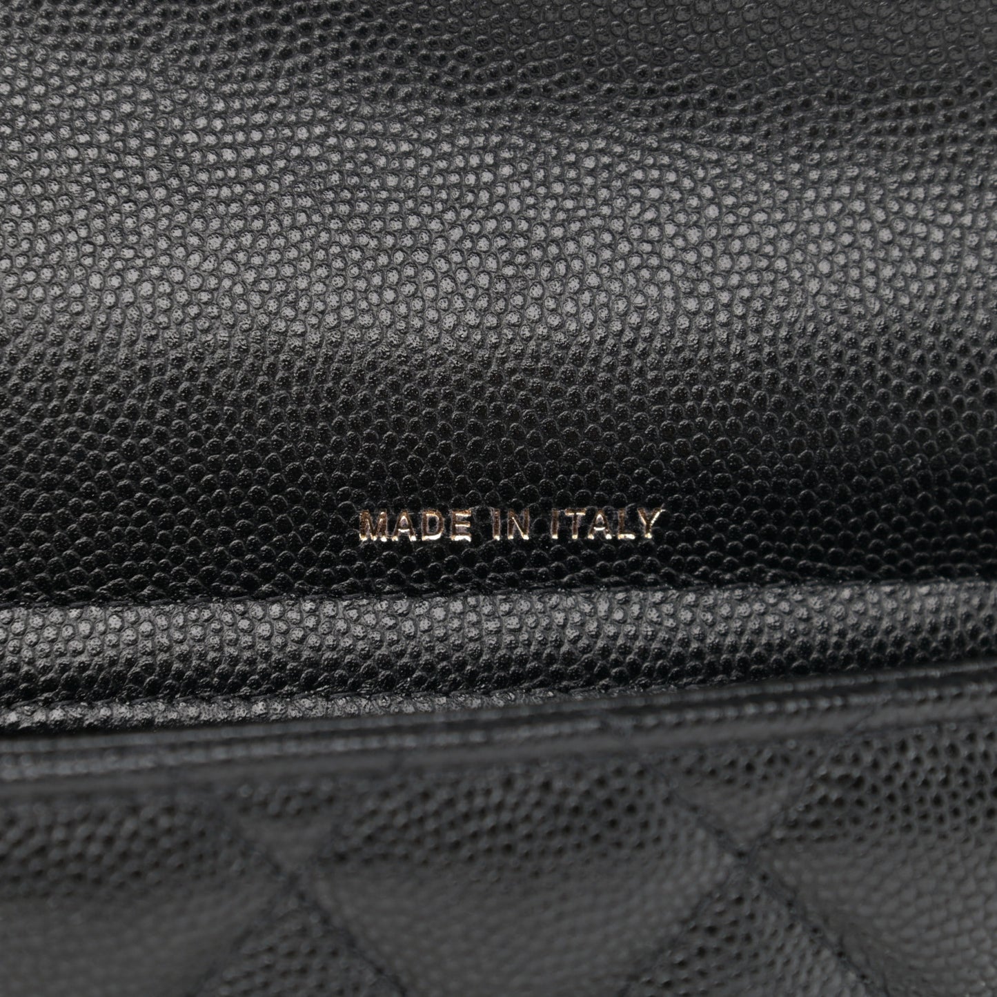 Caviar Quilted Flap Phone Holder With Chain Black