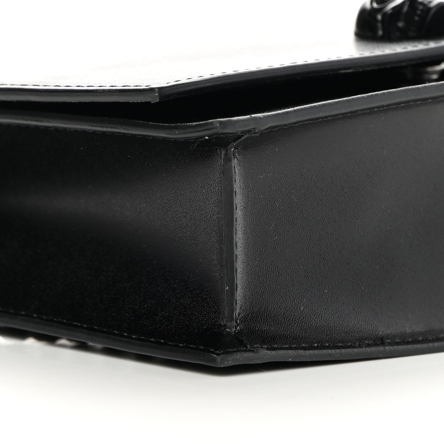 Calfskin Mini Skull Chain Crossbody Bag Black