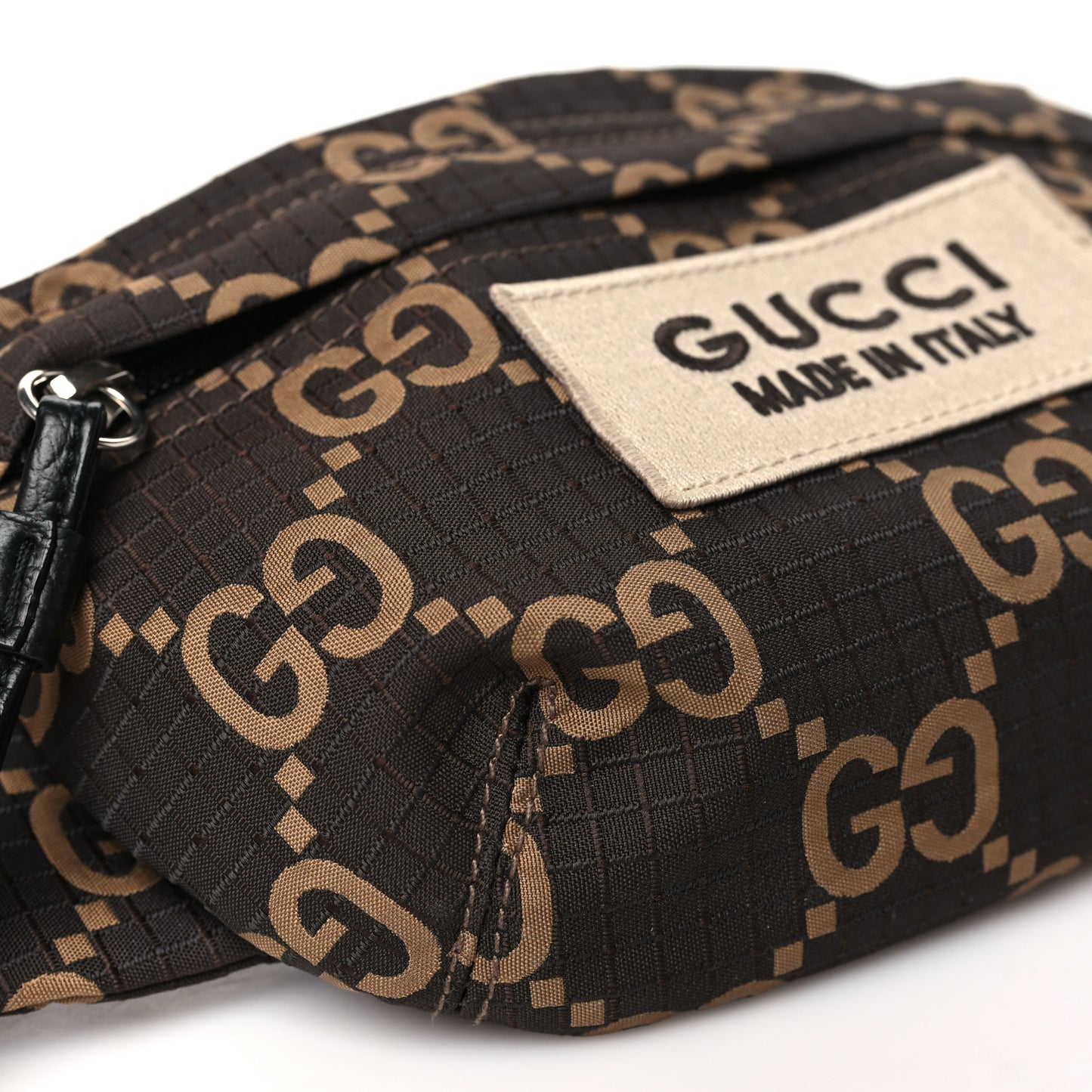 Recycled Polyester Monogram Jumbo GG Belt Bag Ebony Beige