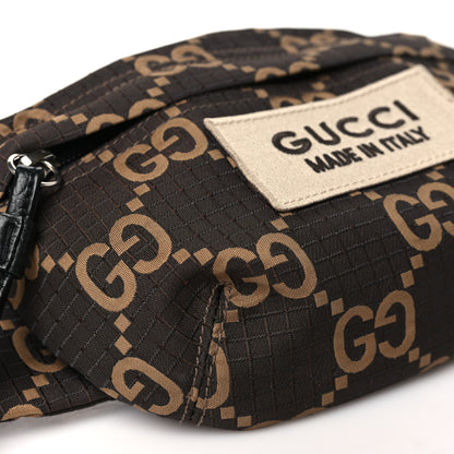 Gucci Recycled Polyester Monogram Jumbo GG Belt Bag Ebony Beige 9 of 10